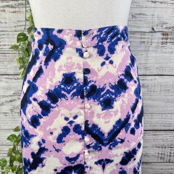 Laundry Shelli Segal Skirt size Medium Purple Blue Long Maxi Peasant Boho Hippie - Picture 8 of 16